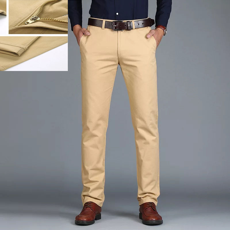 Buy Timesfashion Men's Casual Formal Cotton Pants Tailored Fit Ankle Length  Trouser Beige at Amazon.in
